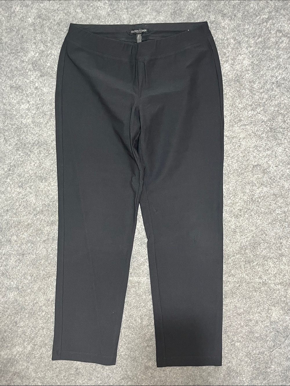 Eileen Fisher Charcoal Grey Straight-Leg Pull-On Pants